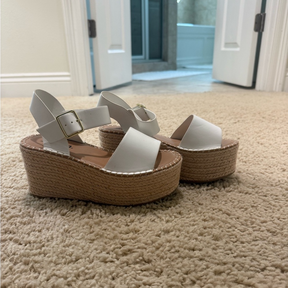 Soda White Platform Espadrille Sandals